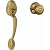 image:imageSCHLAGE Plymouth Entry Handleset Right Hand Flair Lever Bright BrassAntique Brass