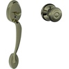 image:imageSCHLAGE Plymouth Entry Handleset Right Hand Flair Lever Bright BrassAntique Pewter
