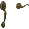 image:imageSCHLAGE Plymouth Entry Handleset Right Hand Flair Lever Bright BrassAntique Brass