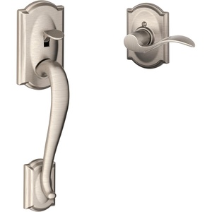 image:imageSCHLAGE Camelot Entry Handleset Left Hand Accent Lever Satin NickelSatin Nickel