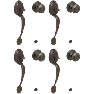 image:imageSCHLAGE Plymouth Entry Handleset Right Hand Flair Lever Bright BrassAged Bronze